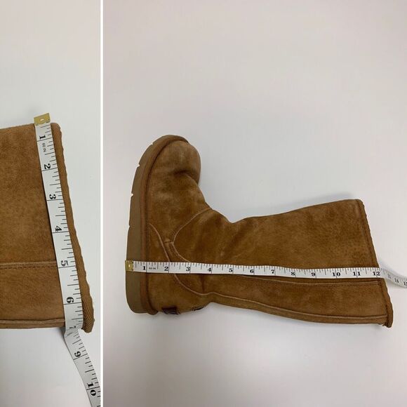 BOGO UGG Knightsbridge Tan Tall Suede Boot 5119 Shearling Lined Back Zip Women 5 - Picture 16 of 16